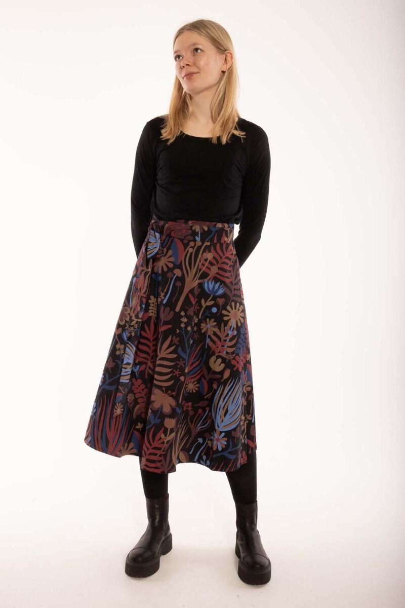 Danemikkelsen Poplin Skirt Berry/Chocolate WALKABOUT
