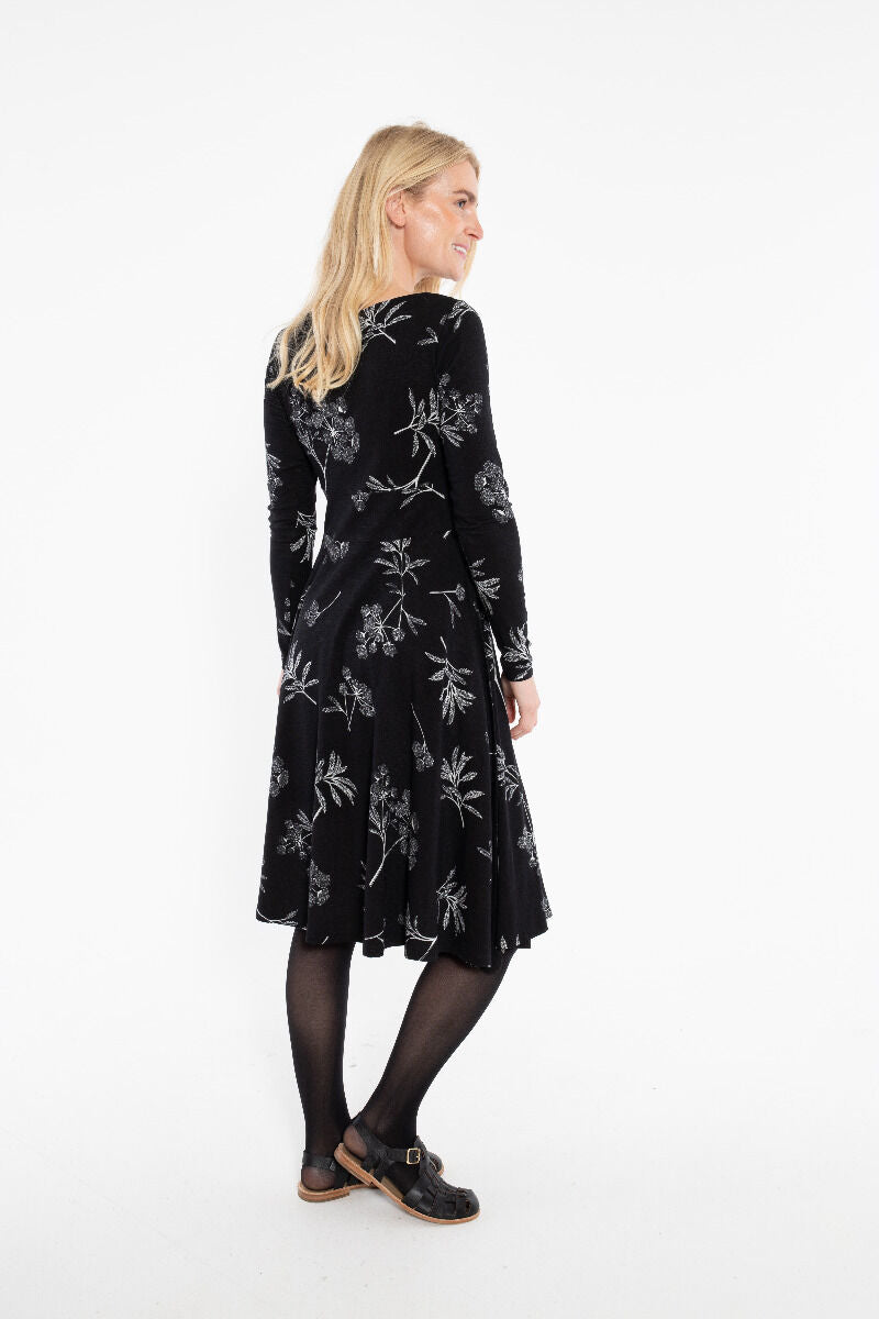 ORGANIC - Danesigrid Viscose Slub Dress Black HEMLOCK