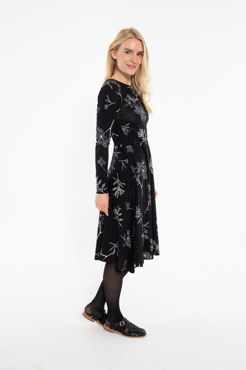 ORGANIC - Danesigrid Viscose Slub Dress Black HEMLOCK