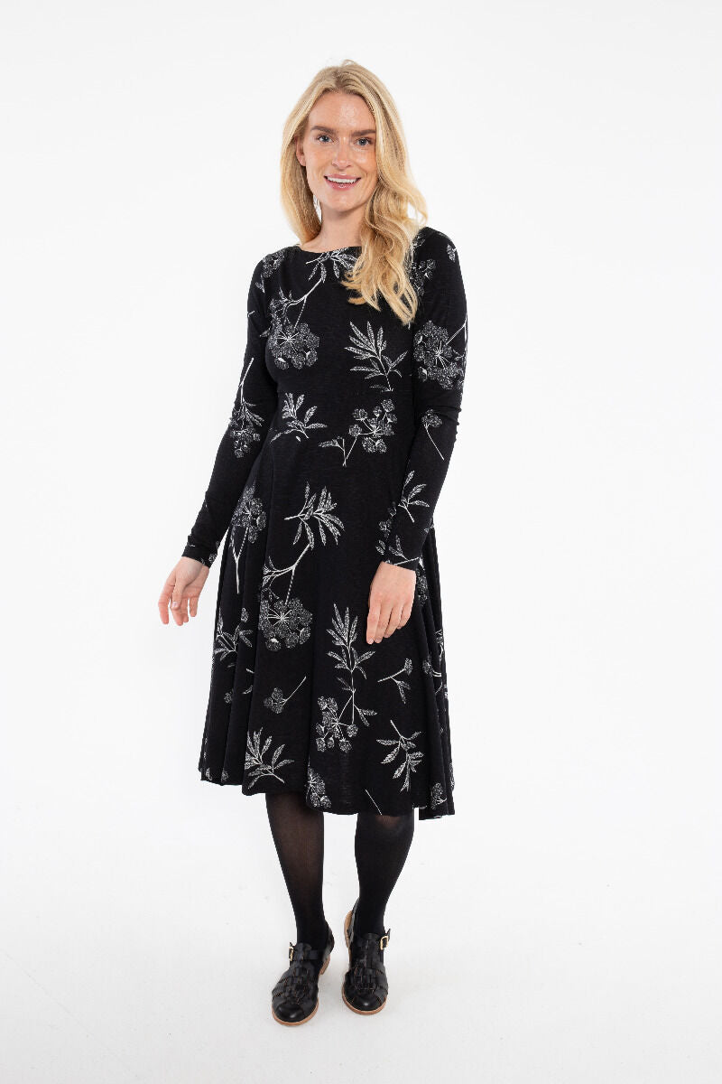 ORGANIC - Danesigrid Viscose Slub Dress Black HEMLOCK