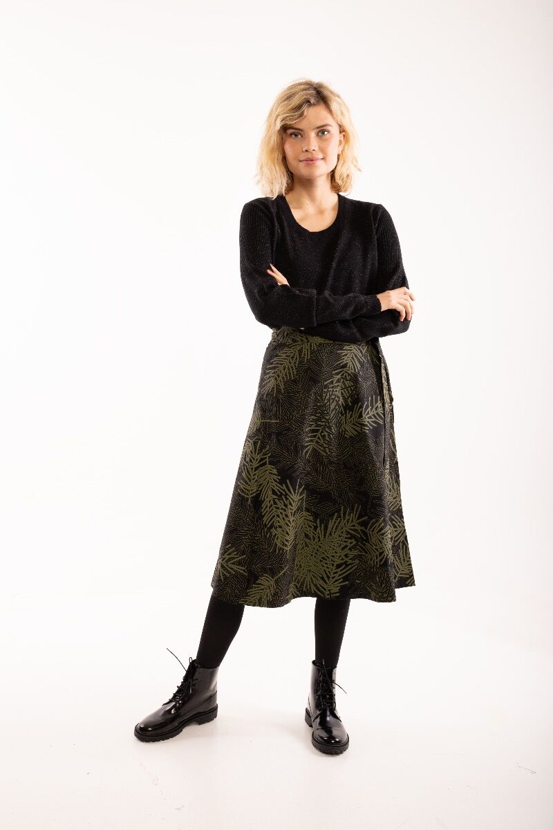 ORGANIC - Danemikkelsen Skirt Black/olive FINEPINE