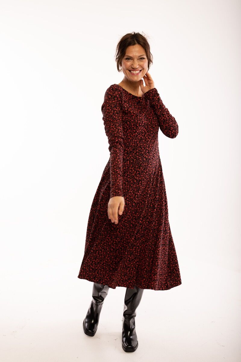 ORGANIC - Danesigrid Viscose Dress Black/red FLEURIE