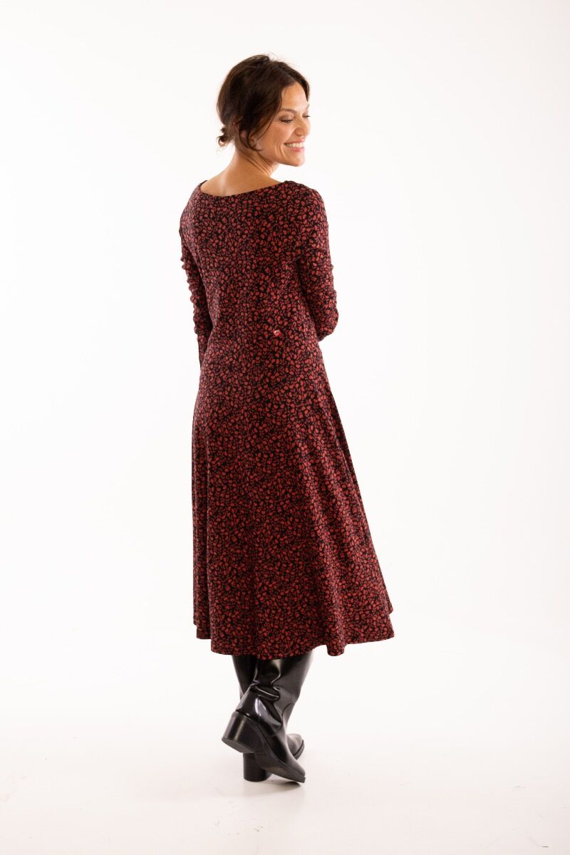 ORGANIC - Danesigrid Viscose Dress Black/red FLEURIE