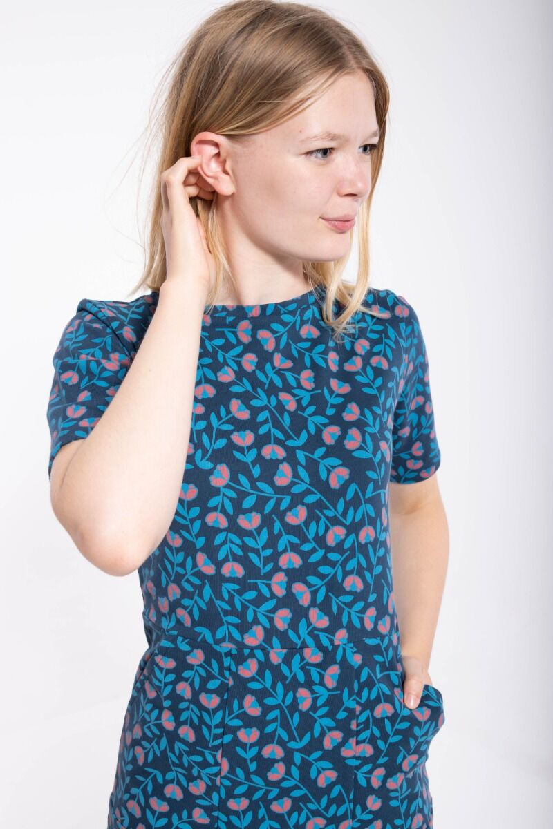 ORGANIC - Polly Dress Dusty blue FLEURIE