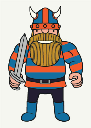 Postkort fra Danefæ med vikingen Erik