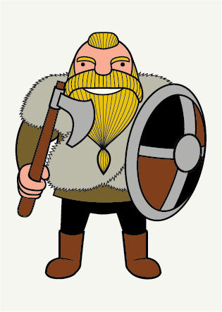 Postkort fra Danefæ med vikingen Harald