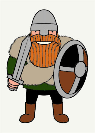 Postkort fra Danefæ med vikingen Ragnar