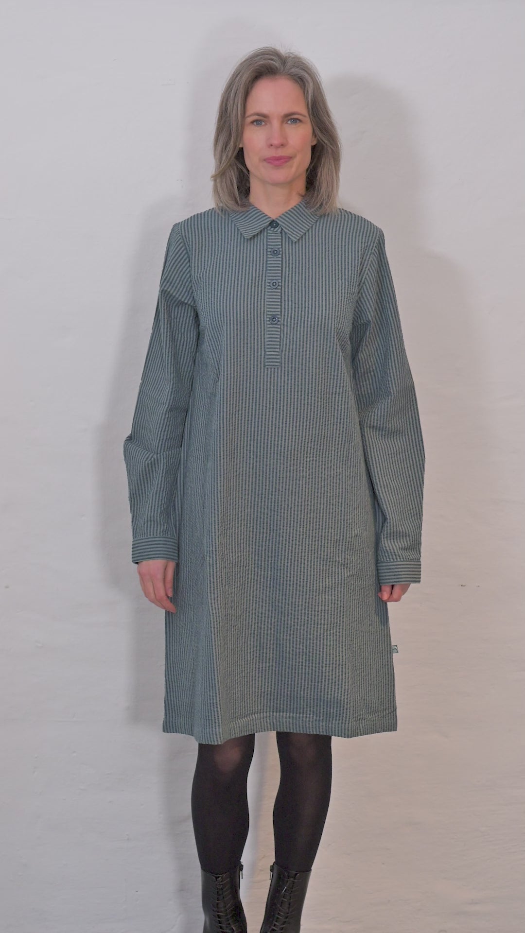 Danecarnation Seersucker Dress Dark Slate/Blue Grey