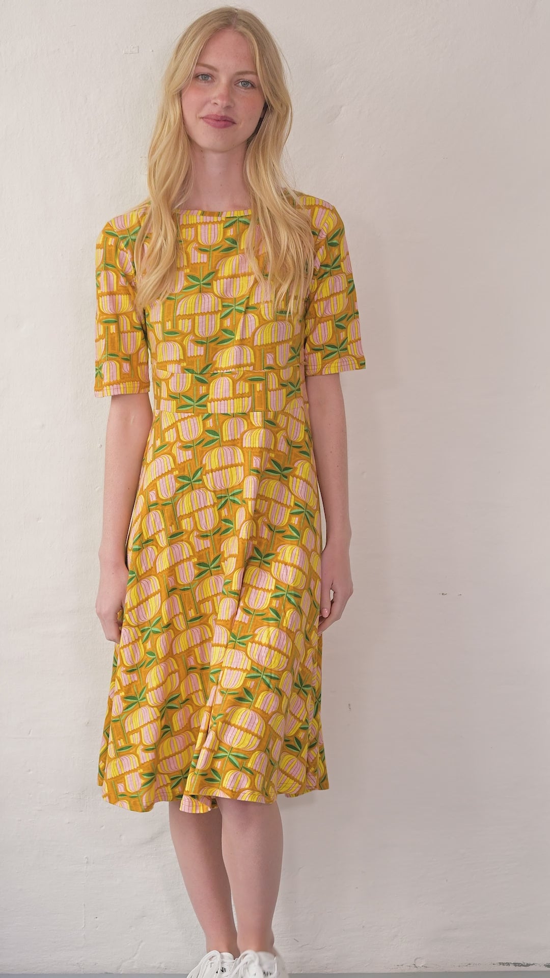 Danecharlotte Slub Dress Yellow Mix GERMANITE