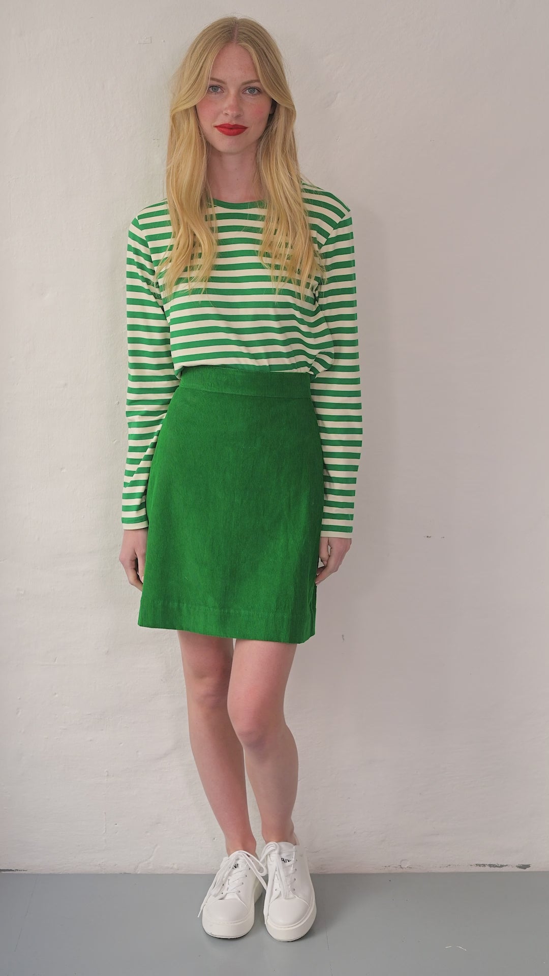 Danejubii LS Modal Tee Grass Green/Chalk