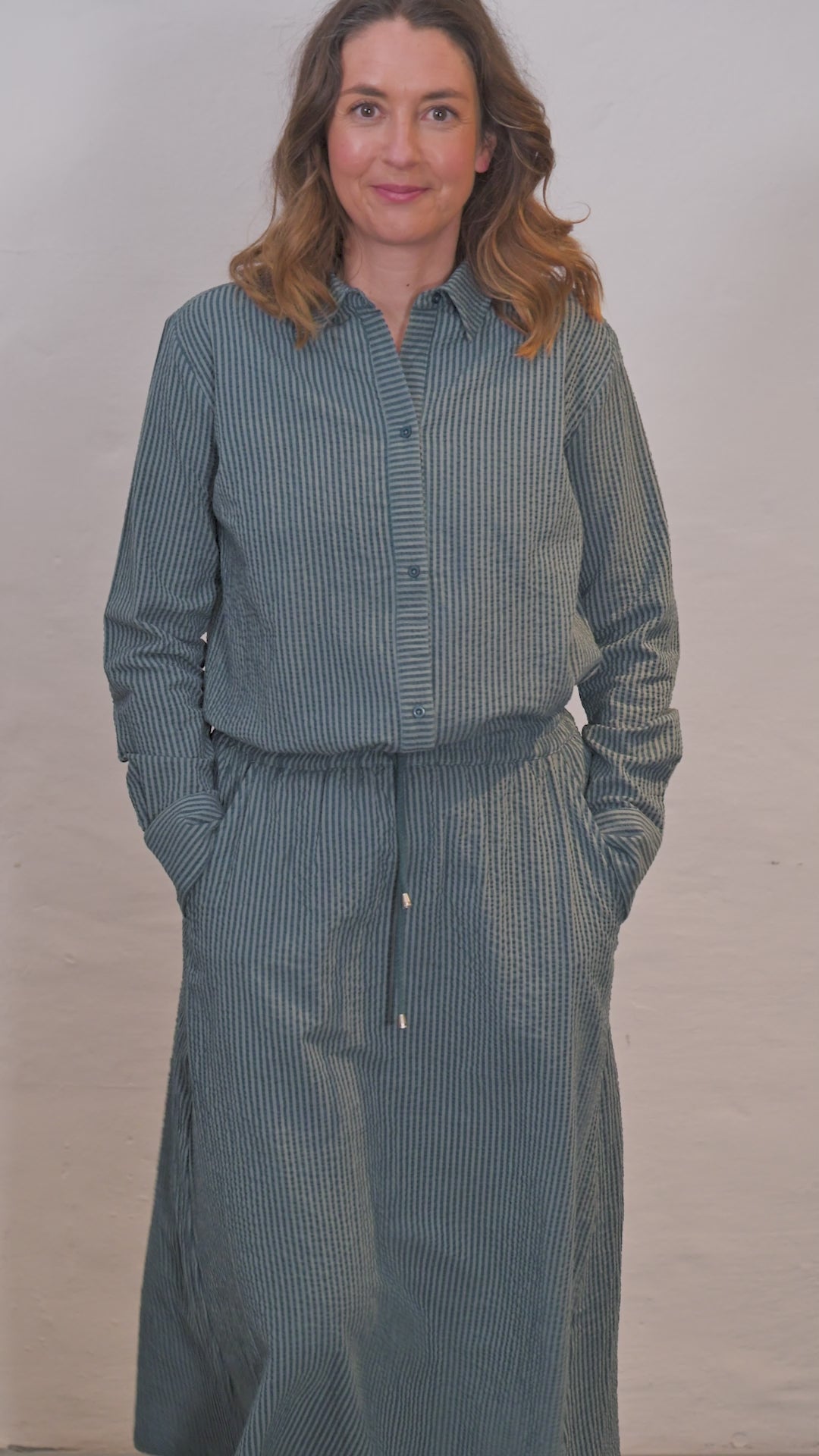 Danespresso Searsucker Skirt Dark Slate/Blue Grey