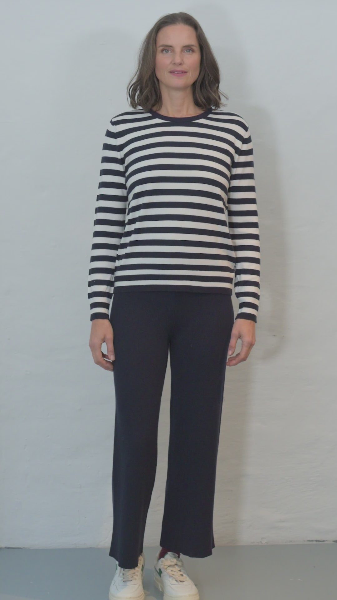 Danedinner Viscose Sweater Dk Navy/Chalk