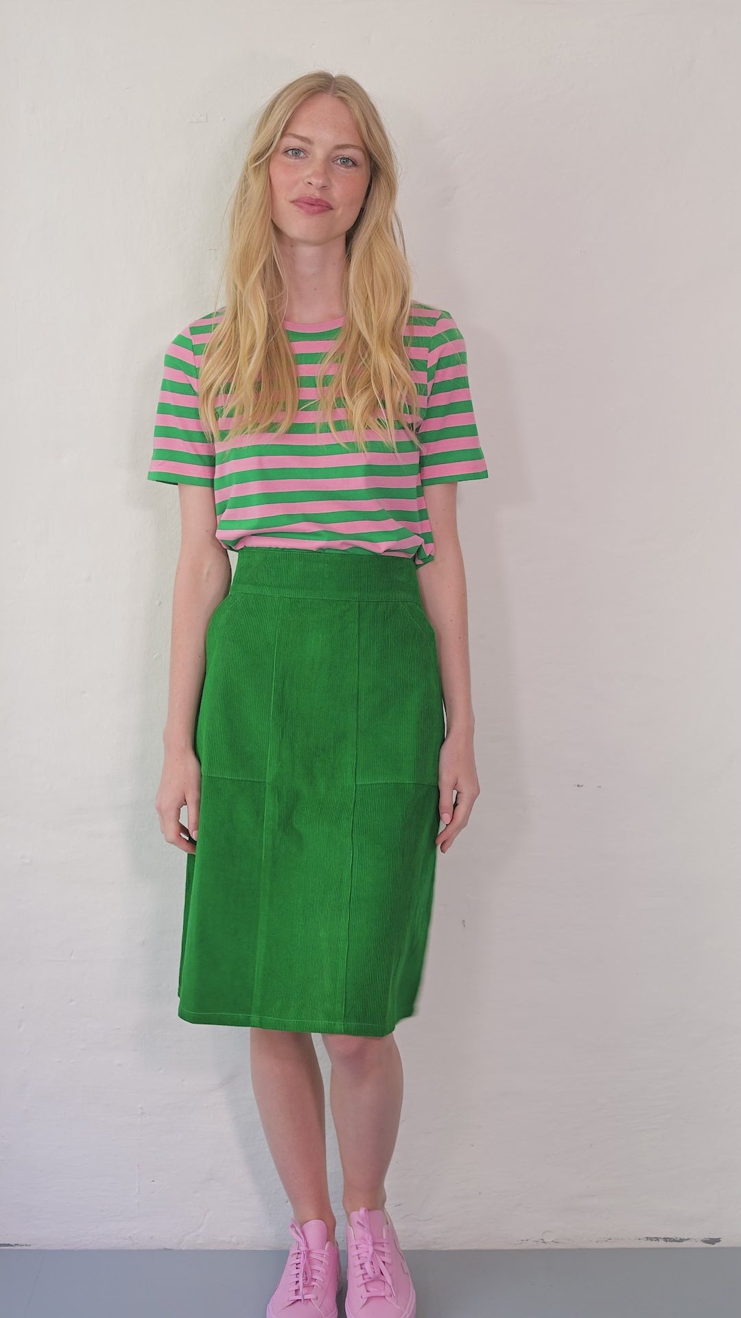 Danemaren Cord Skirt Grass Green