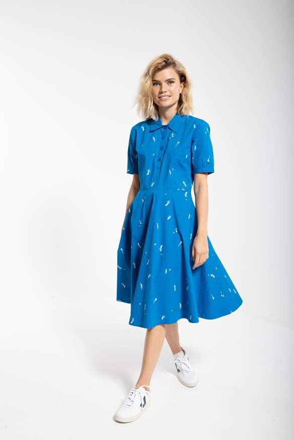 Daneprim Dress Warm Indigo/Chalk MARKBLOMST