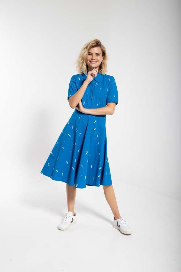 Daneprim Dress Warm Indigo/Chalk MARKBLOMST