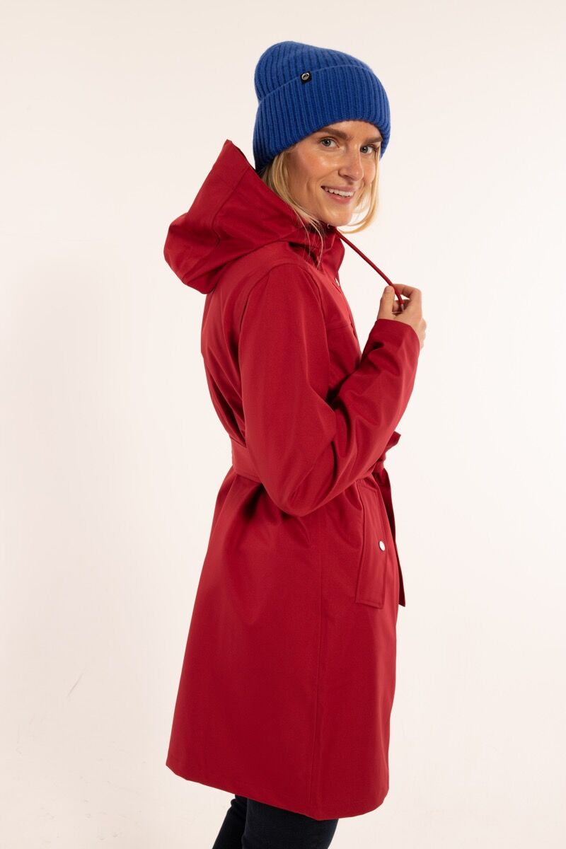 Regnfrakke til dame i rød