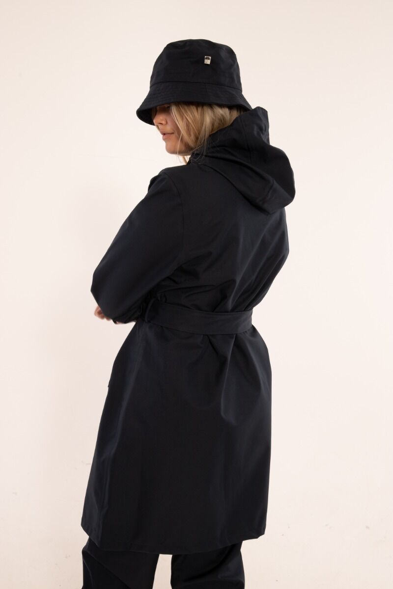 Dame regnfrakke i blå