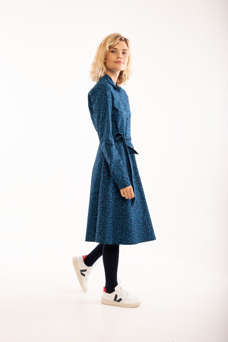 Daneribe Poplin Dress Dusty navy FLEURIE