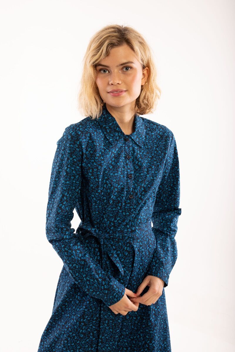 Daneribe Poplin Dress Dusty navy FLEURIE