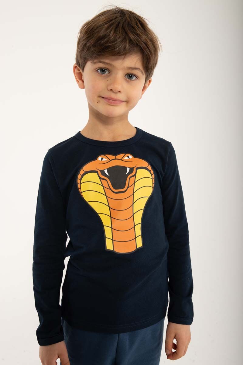 Bluse med kobra slange