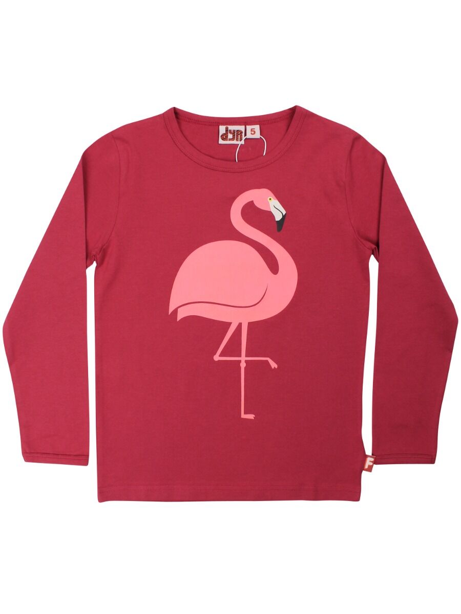 bluse med flamingo