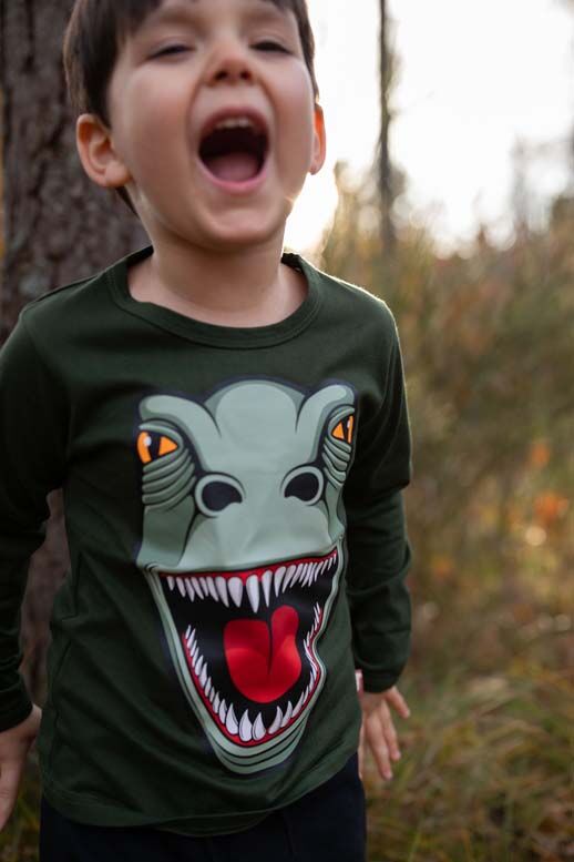 Bluse til Børn med T-rex dinosaurus