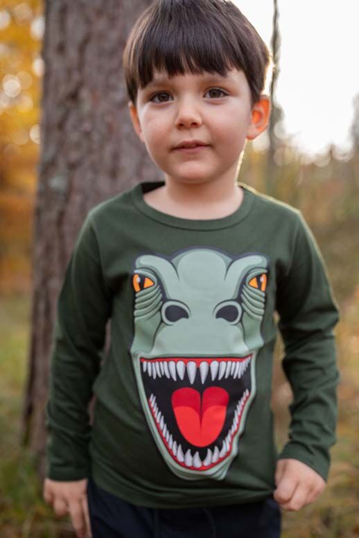 Bluse til Børn med T-rex dinosaurus