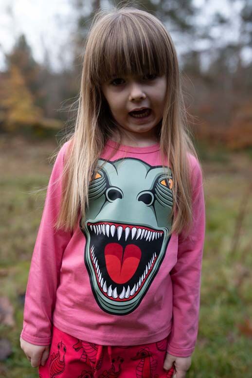 Bluse til børn med t-rex