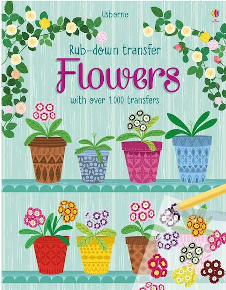 Usborne-Rub Down Transfer Book Flowers