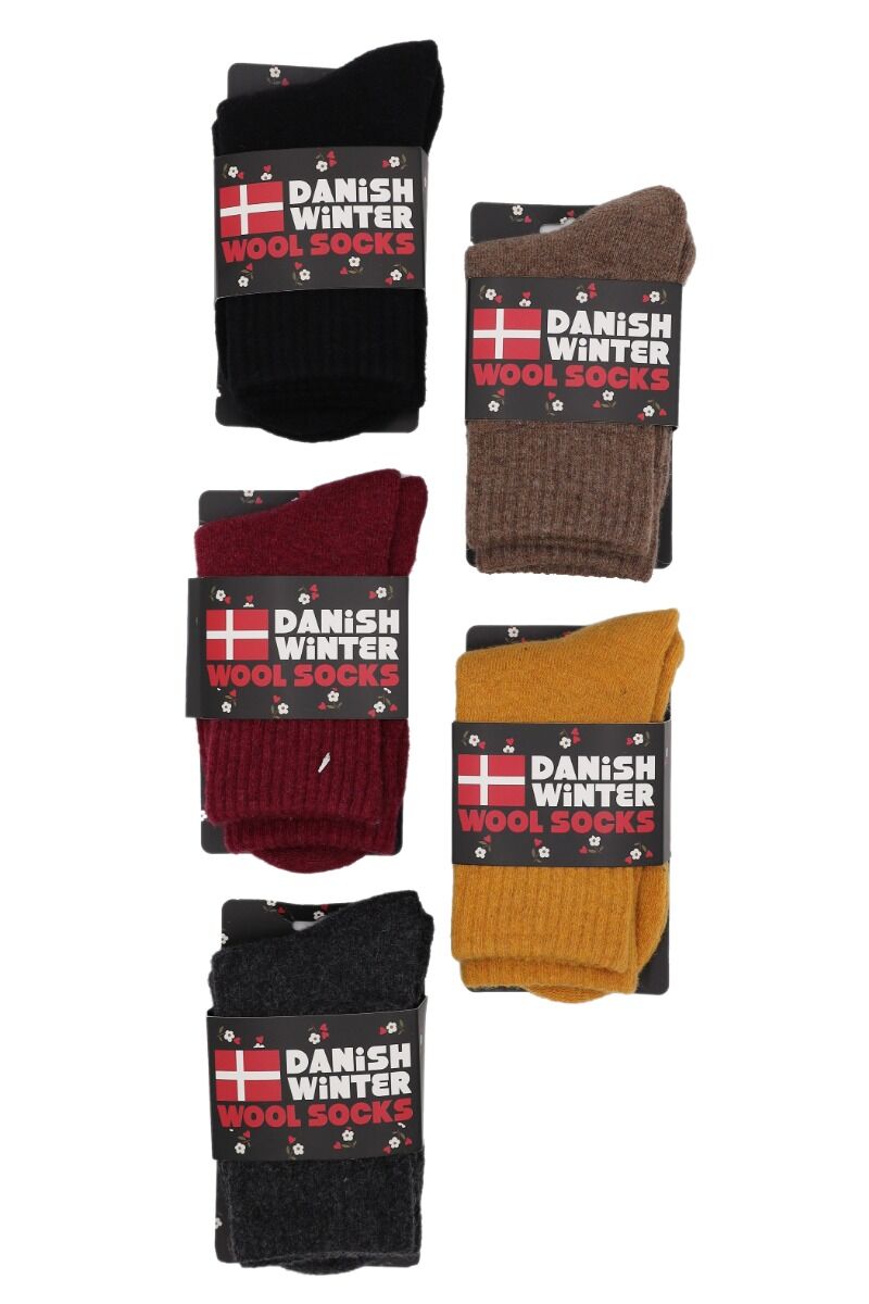 Danish Winter Wool Socks Red