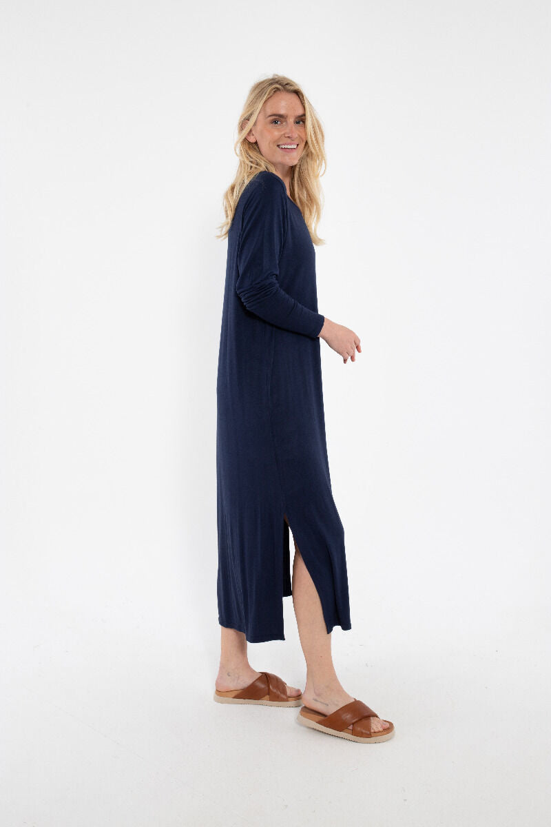 Danecasilda LS Viscose Dress Navy