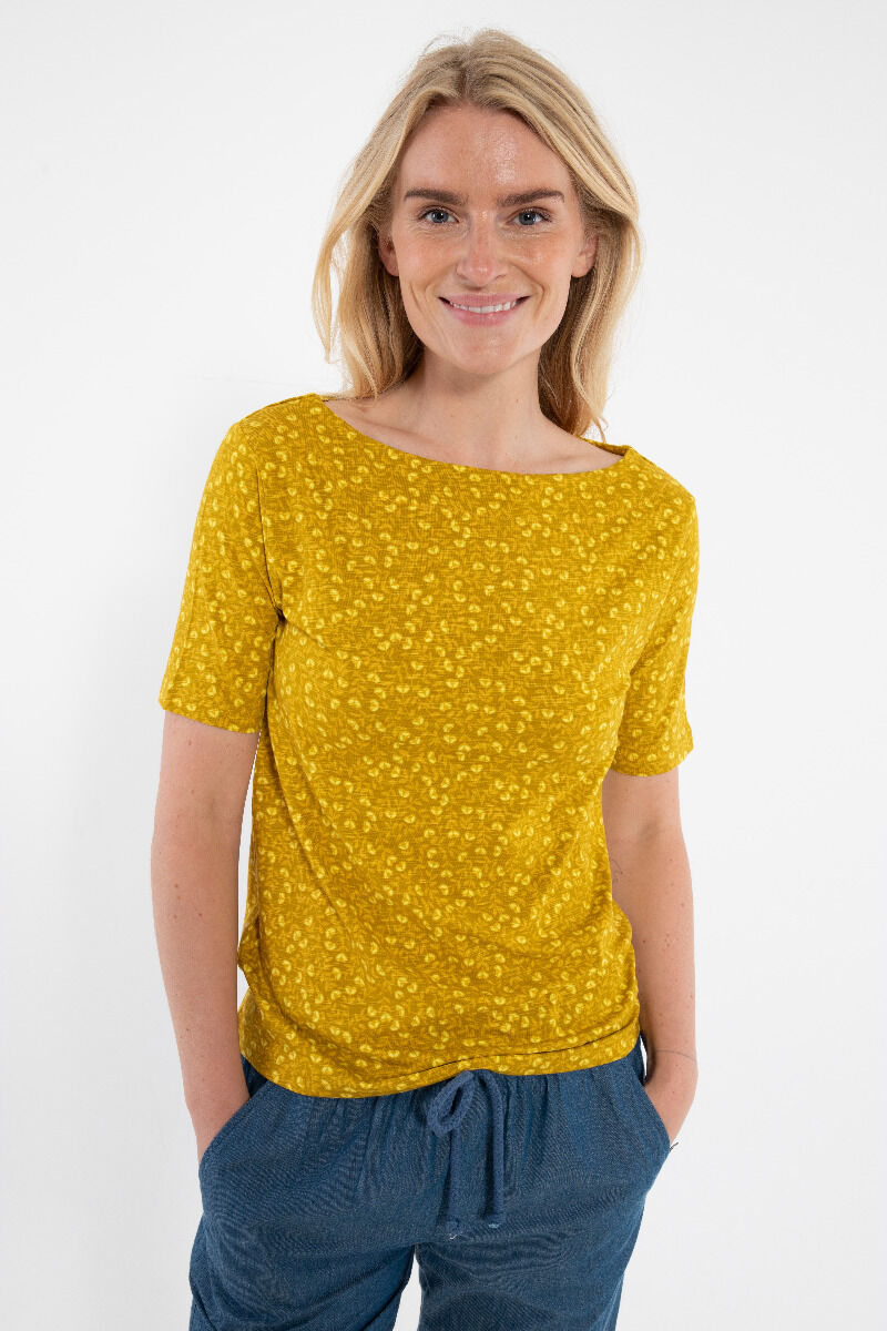 ORGANIC - Daneboatneck Viscose Slub Tee Occer FLEURIE