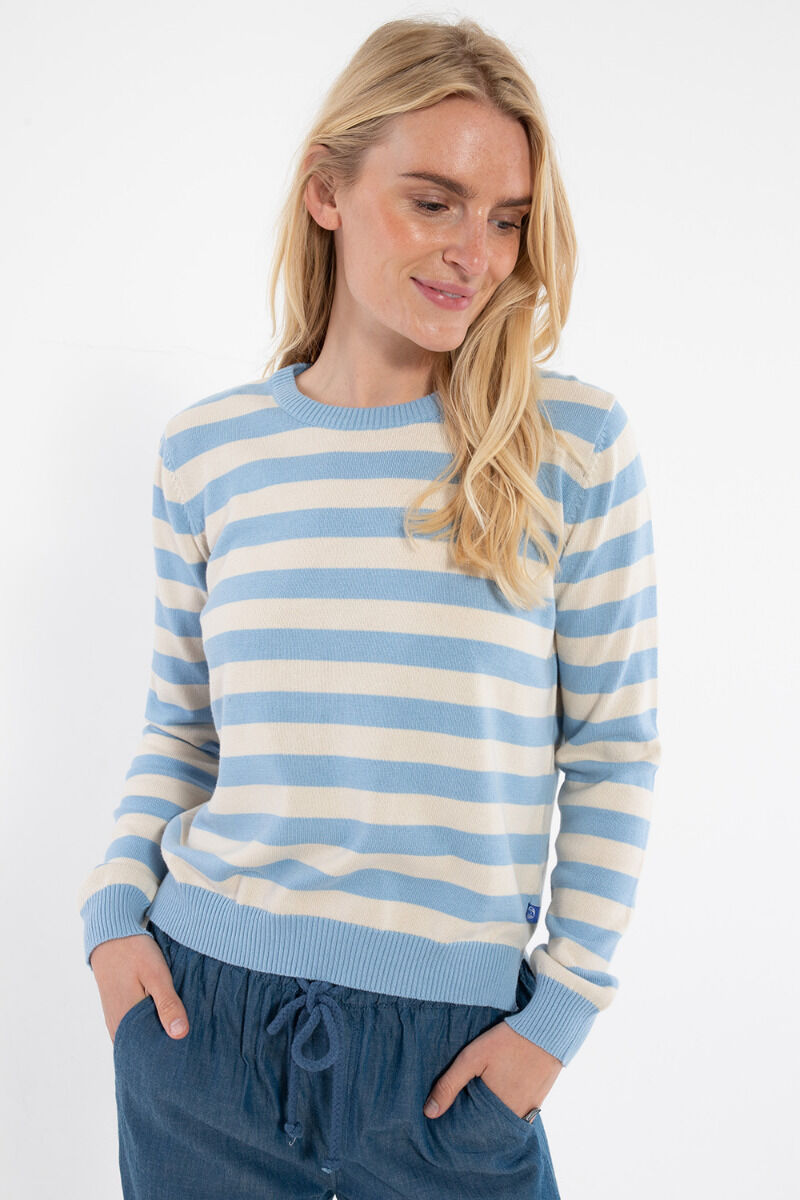 Danepearly Pearl Knit Sweater Lt Blue/Chalk