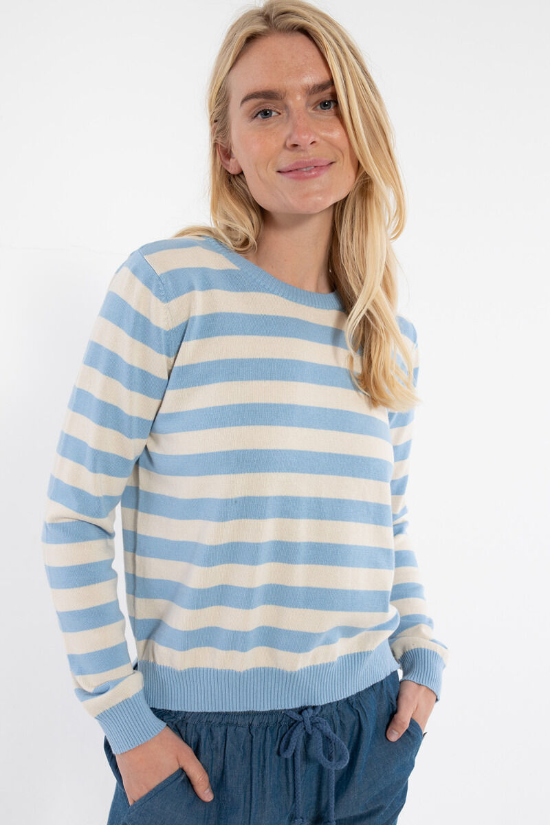 Danepearly Pearl Knit Sweater Lt Blue/Chalk