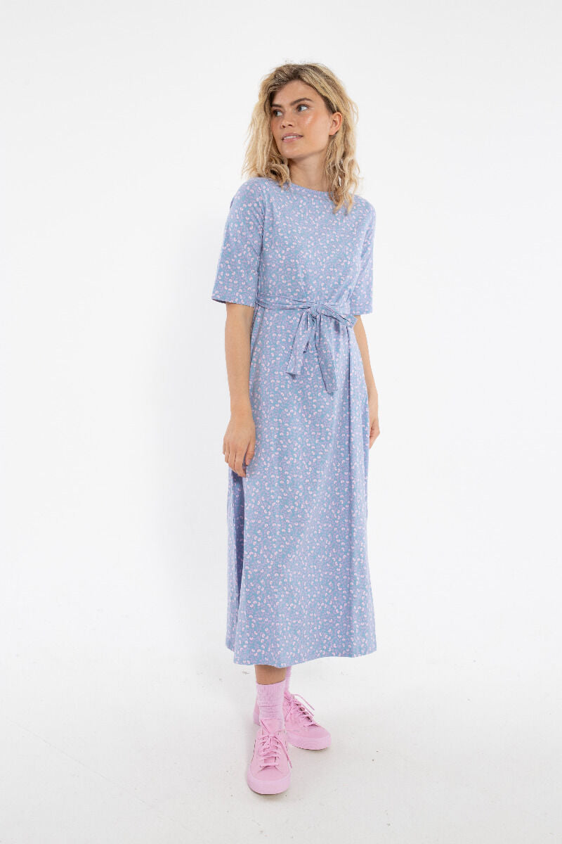 Daneflora Cotton Dress Light Blue FLEURIE