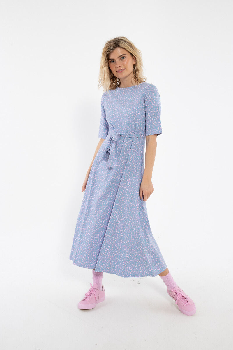 Daneflora Cotton Dress Light Blue FLEURIE