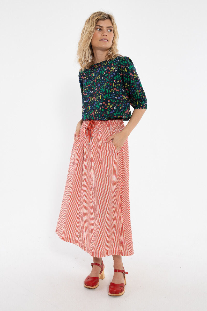 Danespresso Seersucker Skirt Bright Red/Chalk