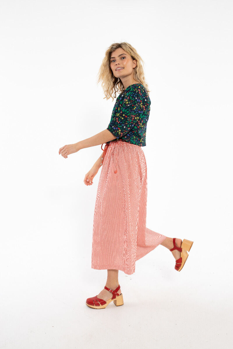 Danespresso Seersucker Skirt Bright Red/Chalk