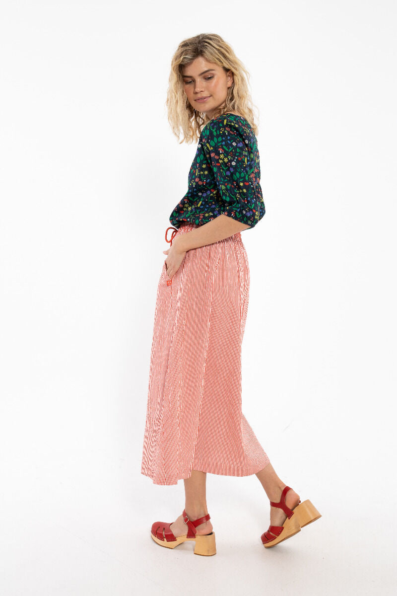 Danespresso Seersucker Skirt Bright Red/Chalk