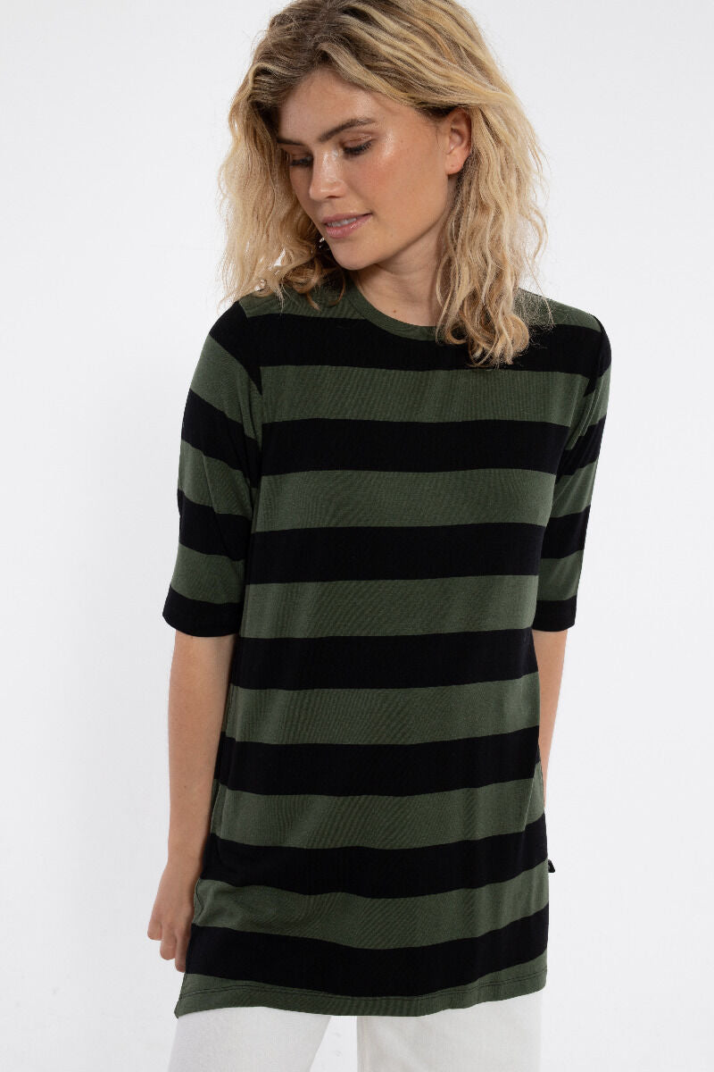 Danefield Viscose Tunika Black/Dk Army