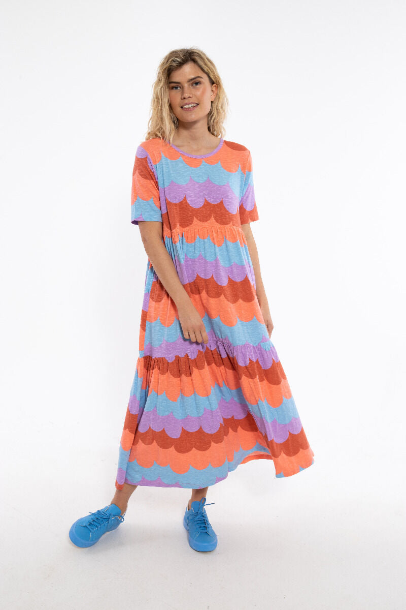 ORGANIC - Danemarkise Slub Jersey Dress Warm Rose/Coral PUFFY CLOUDS