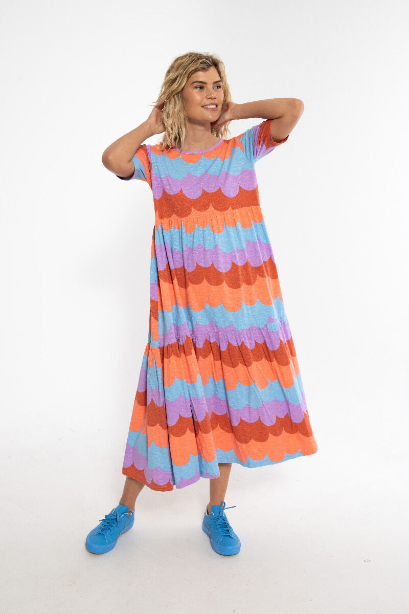 ORGANIC - Danemarkise Slub Jersey Dress Warm Rose/Coral PUFFY CLOUDS