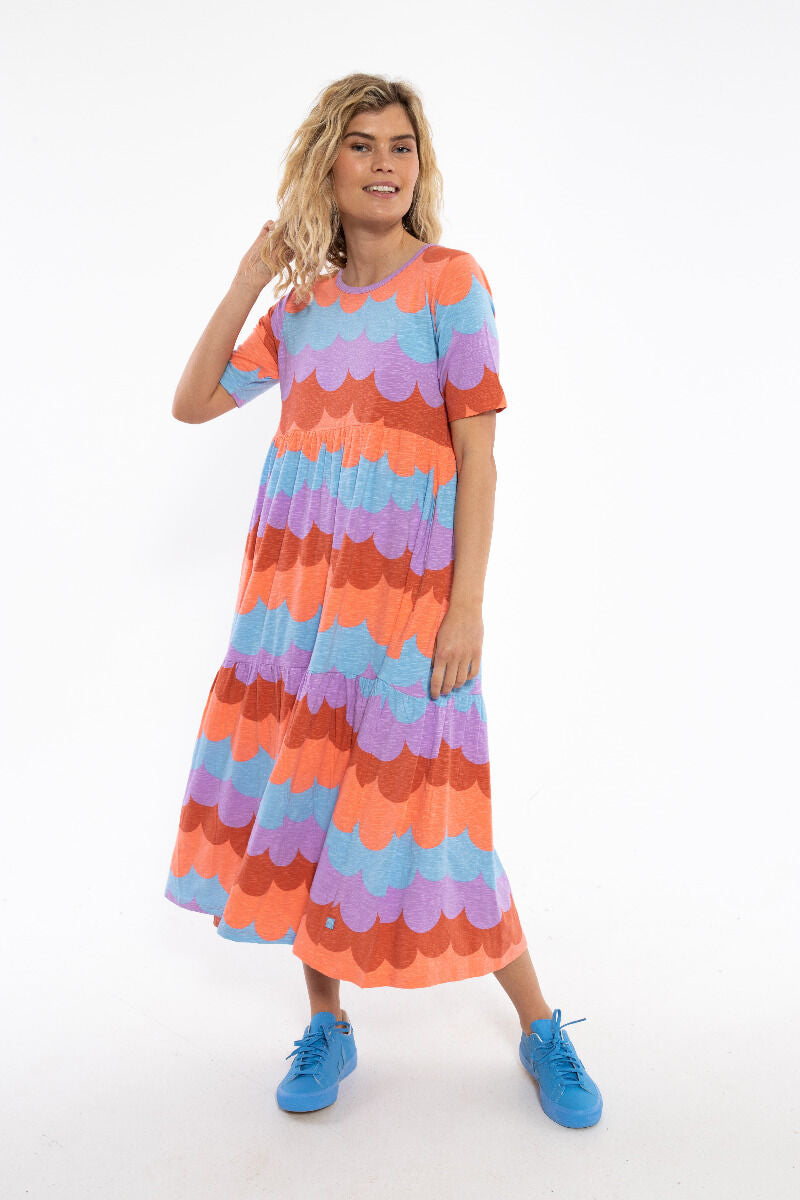 ORGANIC - Danemarkise Slub Jersey Dress Warm Rose/Coral PUFFY CLOUDS