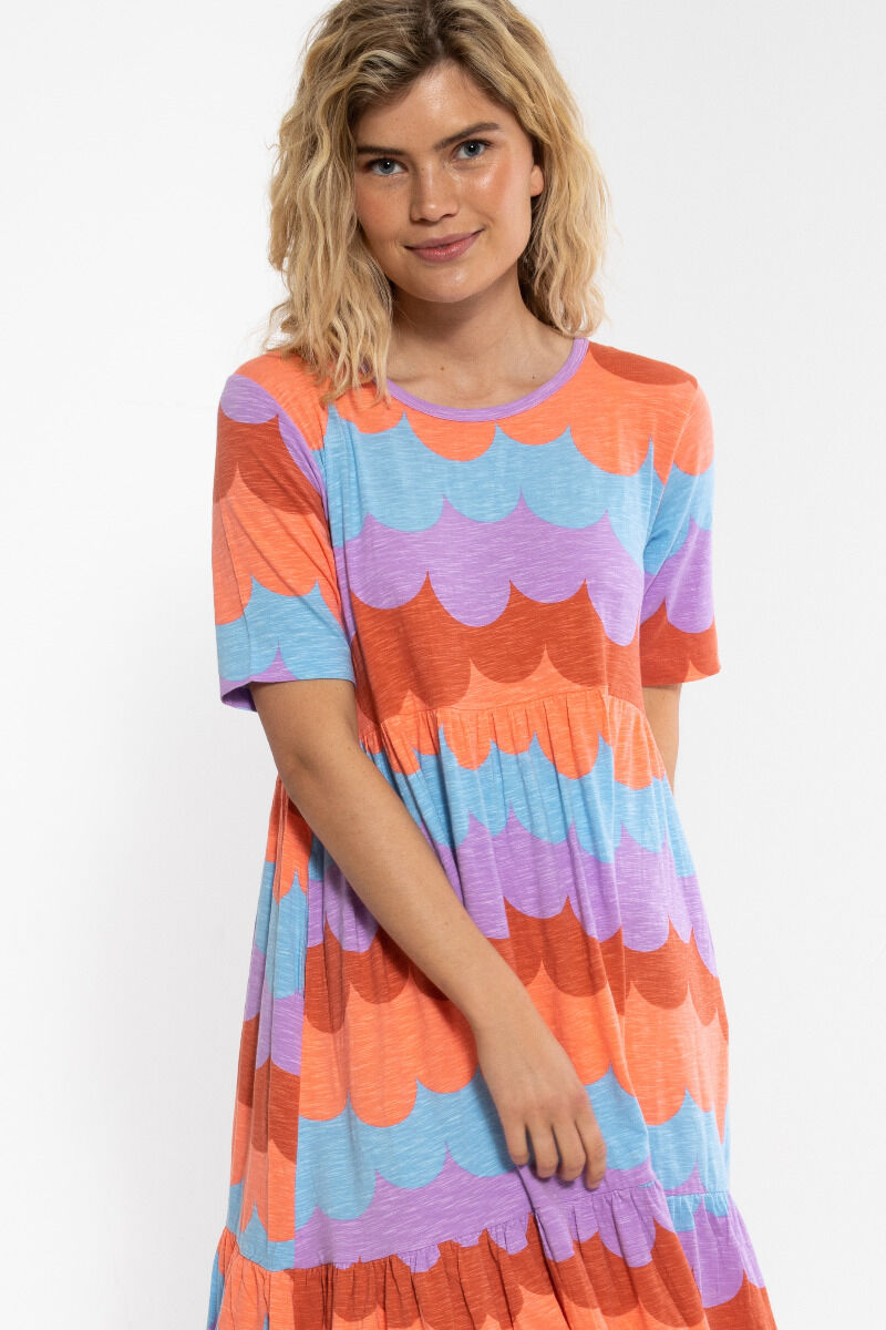 ORGANIC - Danemarkise Slub Jersey Dress Warm Rose/Coral PUFFY CLOUDS