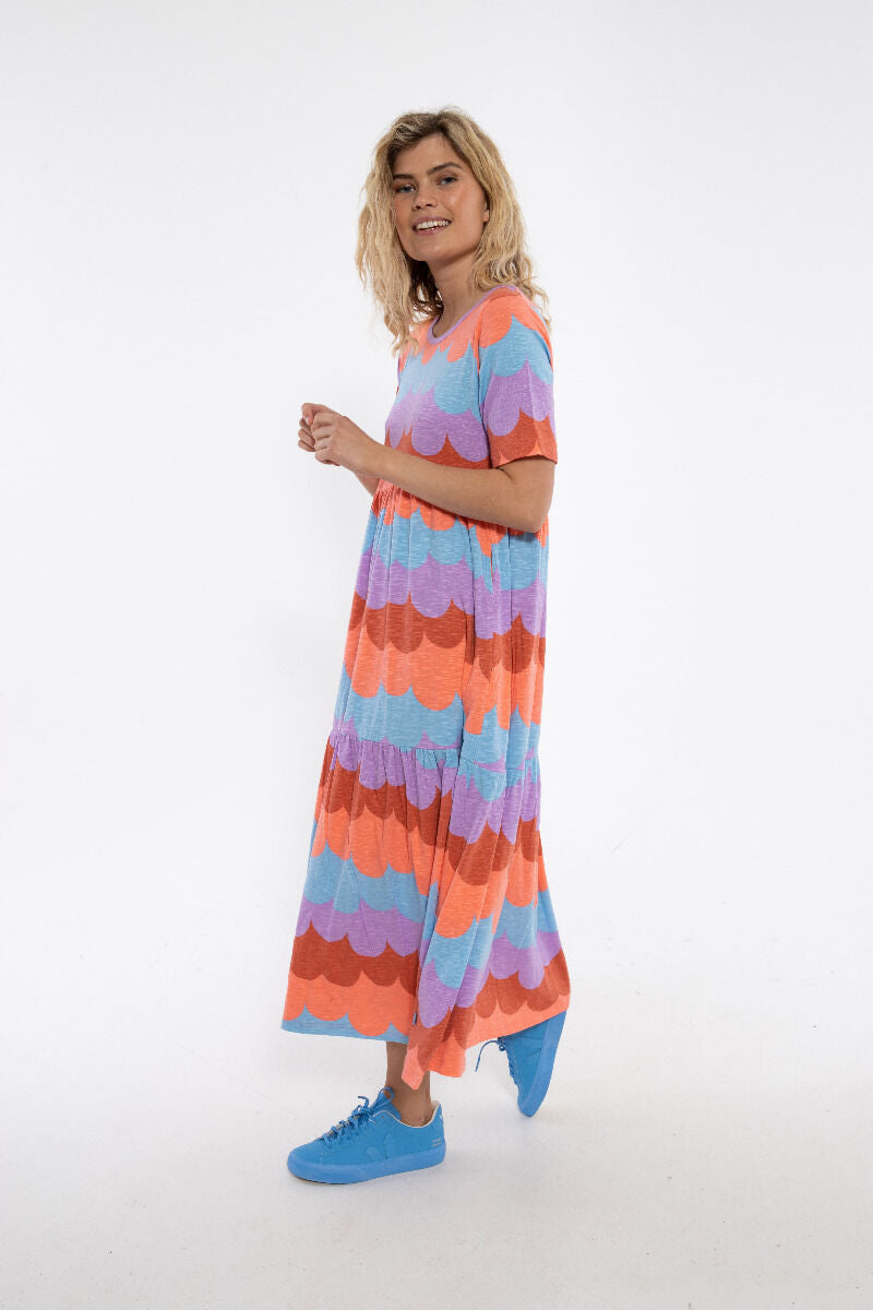 ORGANIC - Danemarkise Slub Jersey Dress Warm Rose/Coral PUFFY CLOUDS