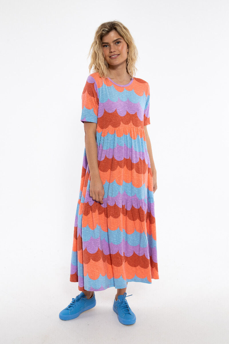 ORGANIC - Danemarkise Slub Jersey Dress Warm Rose/Coral PUFFY CLOUDS