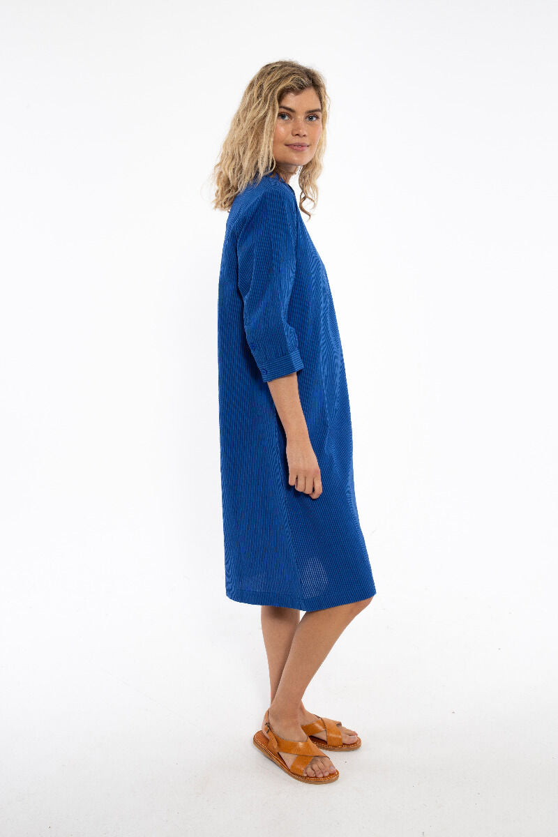 Danecarnation Seersucker Dress Deep Marine/Klein Blue