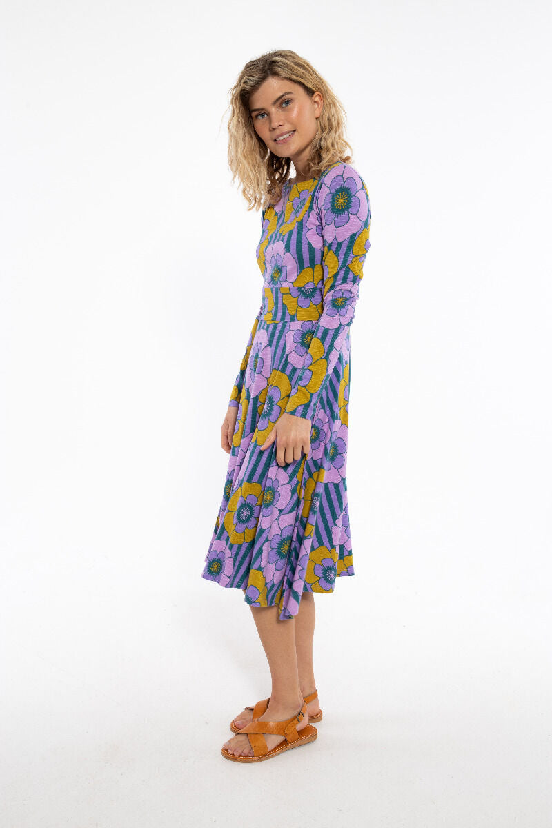ORGANIC - Danesigrid Viscose Slub Dress Viola POWER FLOWER
