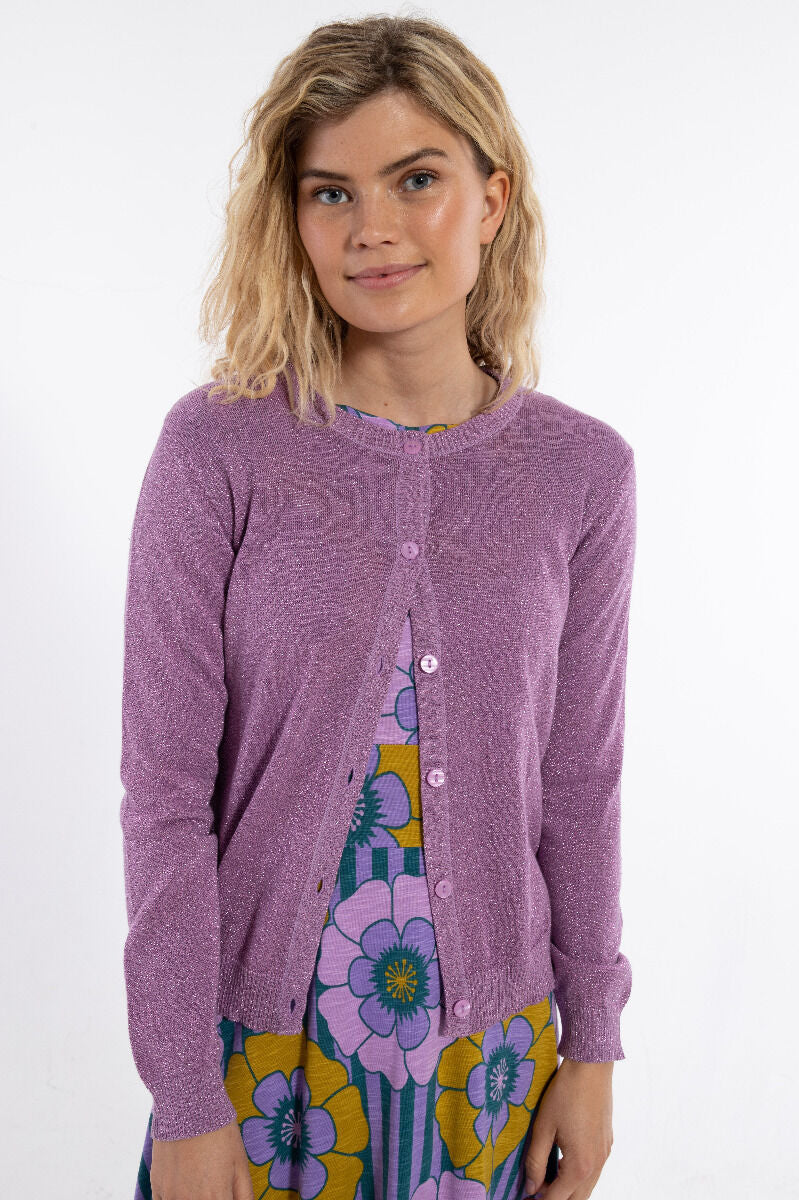 Danesaga Glitter Cardigan Soft Viola Glitter