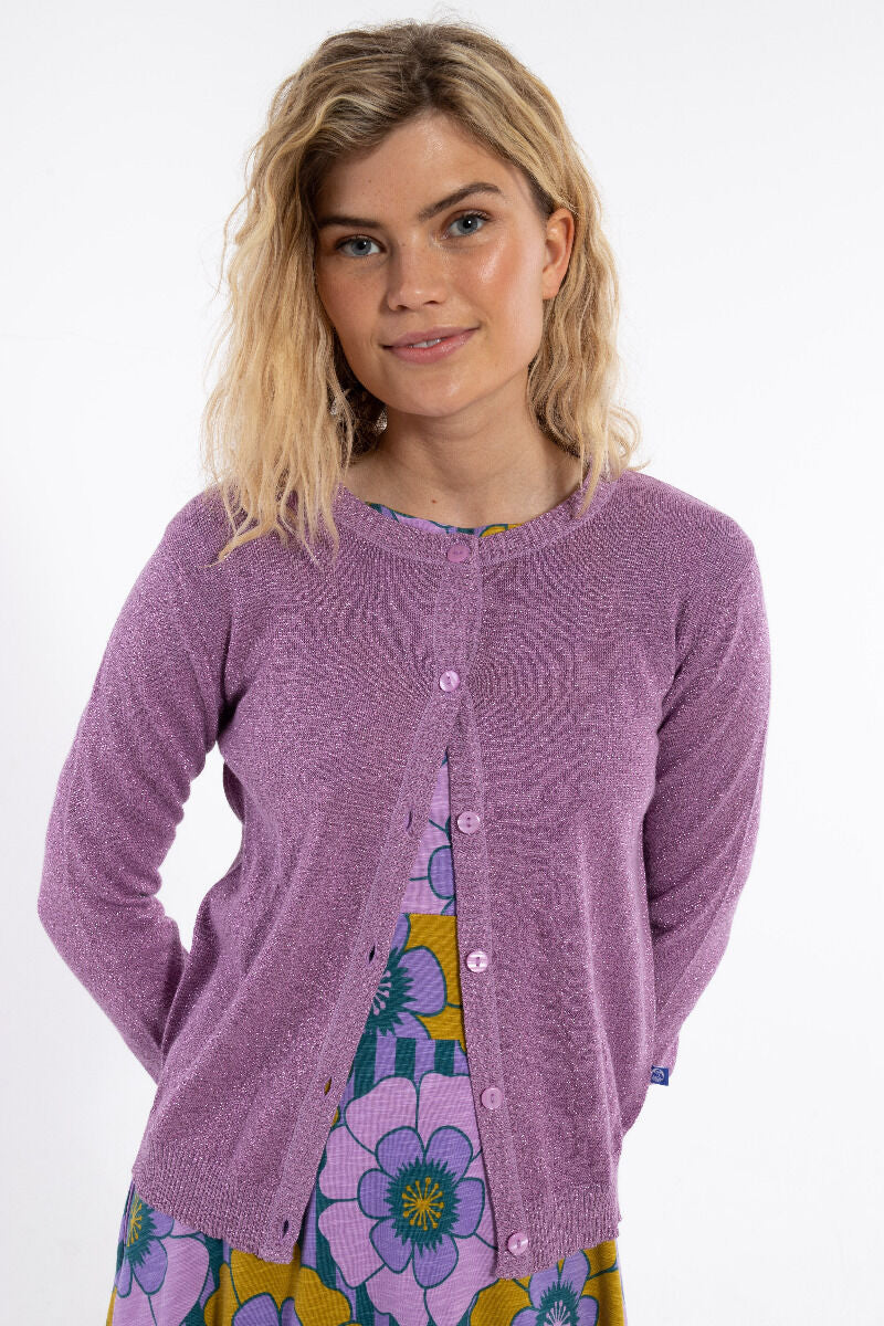 Danesaga Glitter Cardigan Soft Viola Glitter